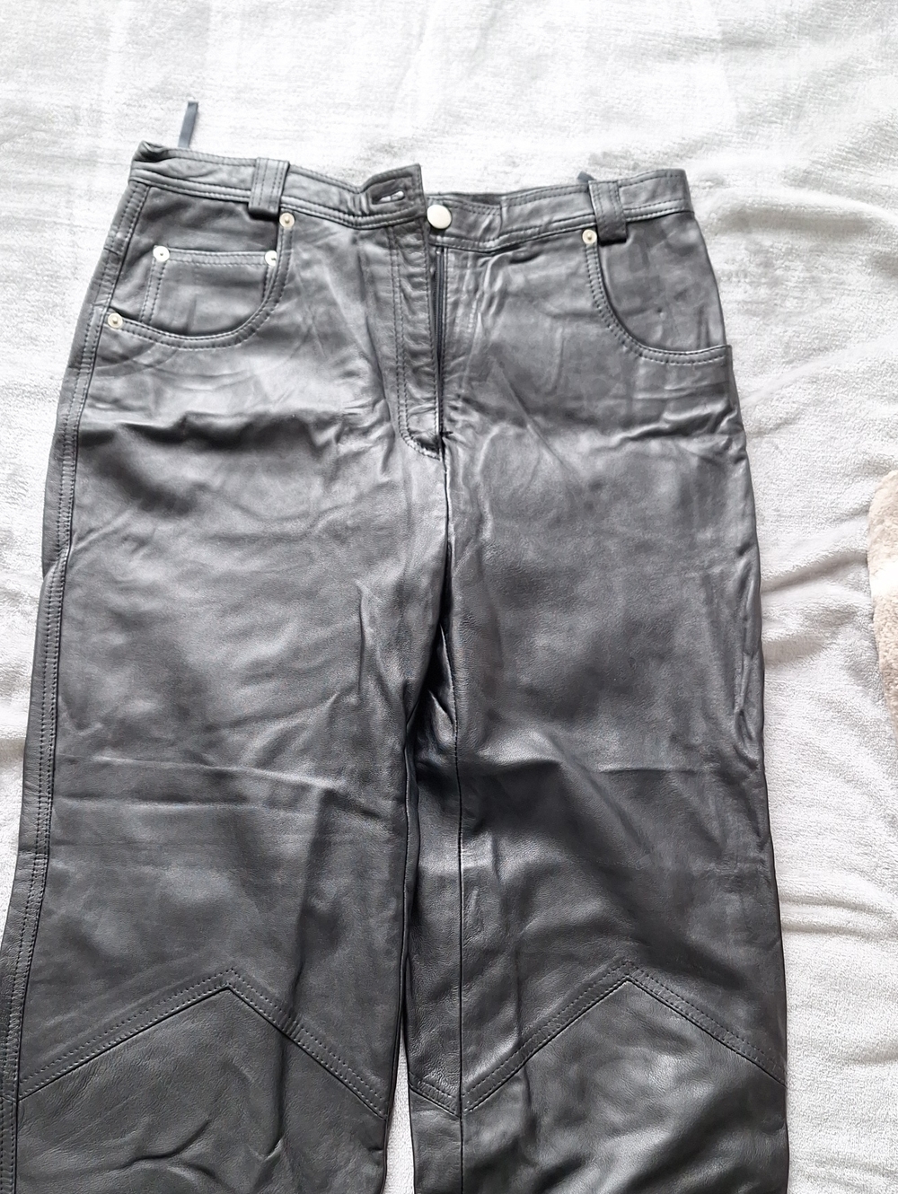 Neto Black Leather High-Waist Pants